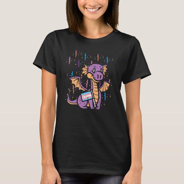 T-shirt Drapeau Transgenre Dragon Lgbt Trans Pride Stuff A (Devant)