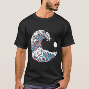T-shirt Drapeau Transgenre Fierté LGBTQ - Vague Japonaise