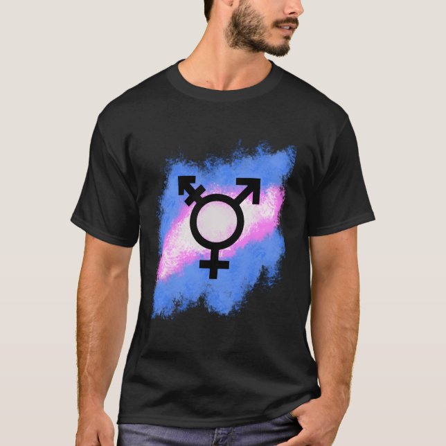 T-shirt Drapeau Transgenre Splash (Devant)