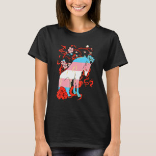 T-shirt Drapeau Transgenre Wolf Fleur Transsexuelle Lgbtq