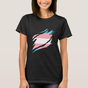 T-shirt Drapeau transsexuel à moitié transgenre Drapeau Vi