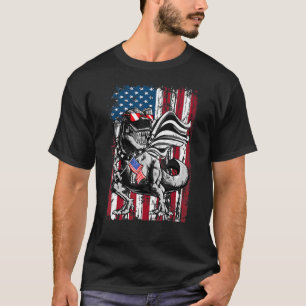 T-shirt Drapeau Trex Popsicle Usa 4 juillet Dinosaur
