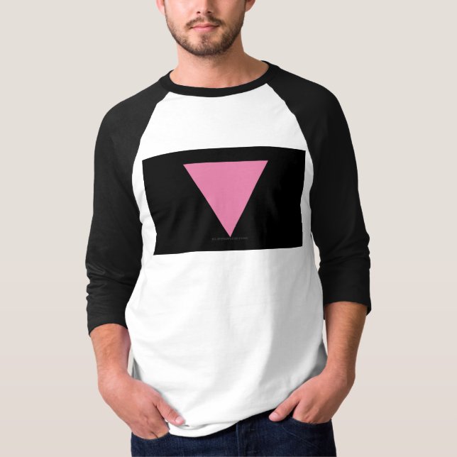 T-shirt Drapeau triangle rose de SlipperyJoe's symbole ros (Devant)