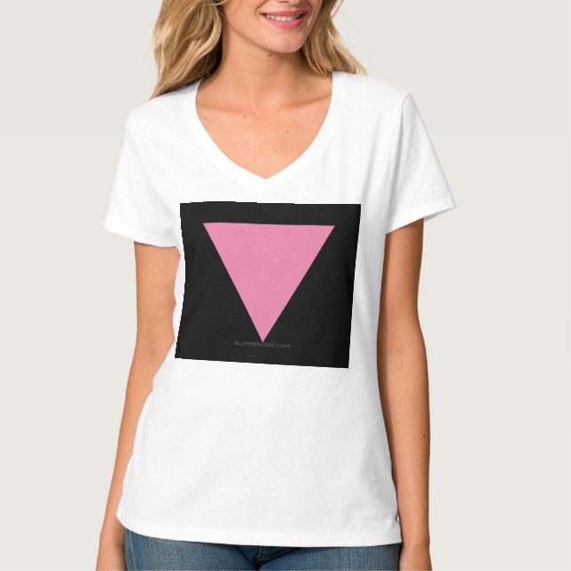 T-shirt Drapeau triangle rose de SlipperyJoe's symbole ros (Devant)