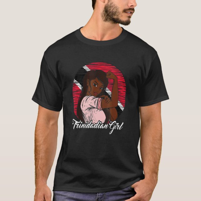 T-shirt Drapeau Trinité-et-Tobago Fille trinidadienne (Devant)