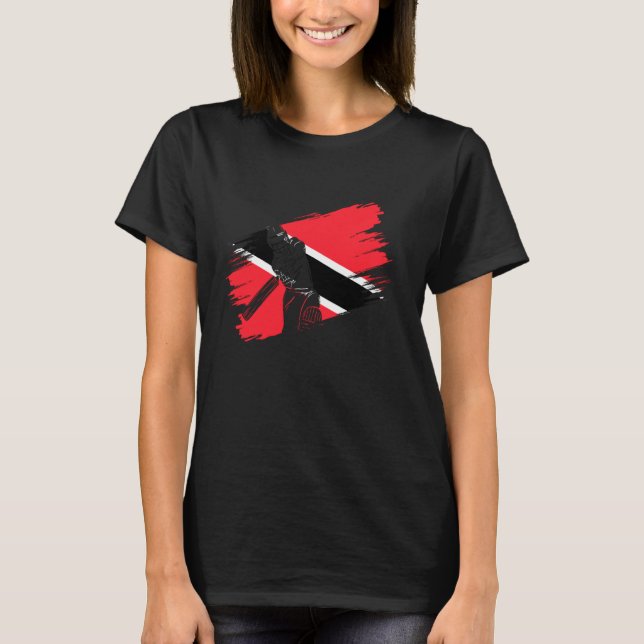 T-shirt Drapeau Trinité-Et-Tobago - Ventilateur de cricket (Devant)