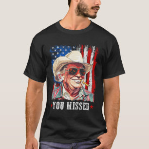 T-shirt Drapeau Trump Cowboy de l'Ouest Vous avez raté Tru