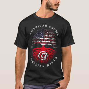 T-shirt Drapeau tunisien des racines américaines