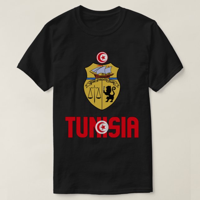 T-shirt Drapeau tunisien et blason Patriotique (Design devant)