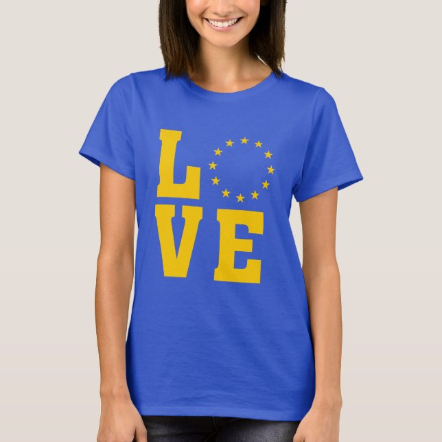 T-shirt Drapeau UE, Union européenne, AMOUR (Devant)
