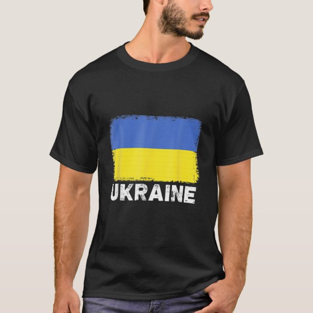 T-shirt Drapeau Ukraine Vintage du peuple ukrainien (Devant)
