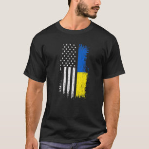 T-shirt drapeau ukrainien américain T - Fierté Ukraine USA