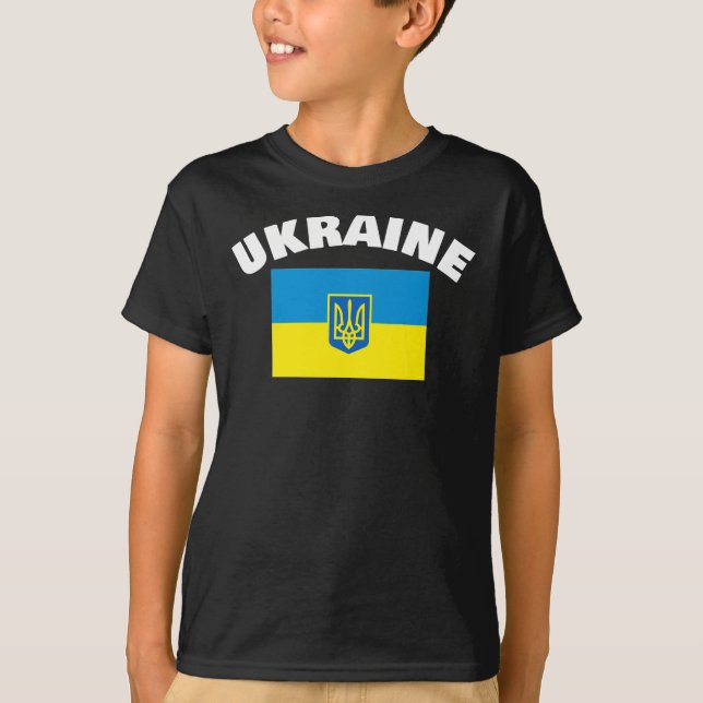 T-shirt Drapeau ukrainien avec Tréminent (Devant)