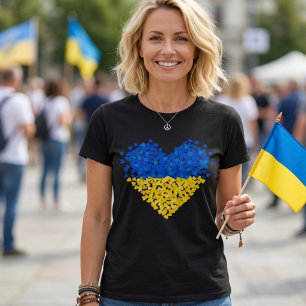 T-shirt Drapeau ukrainien. Envoi d'amour à l'Ukraine. Sout