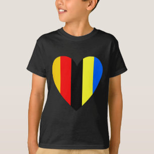 T-shirt Drapeau ukrainien et allemand au cœur de l'Ukraine