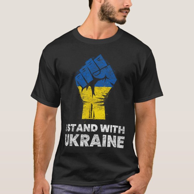 T-shirt Drapeau ukrainien - Je suis avec le drapeau de l'U (Devant)