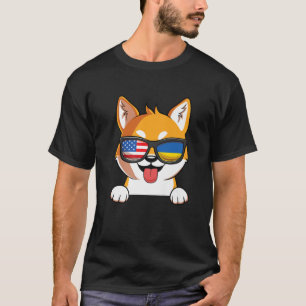 T-shirt Drapeau ukrainien Shiba Inu Dog Ukraine USA