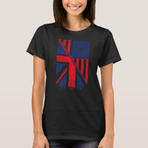 T-shirt Drapeau Union Jack & Américain Pour Les Expatriés 