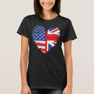 T-shirt Drapeau Union Jack Angleterre et drapeau américain