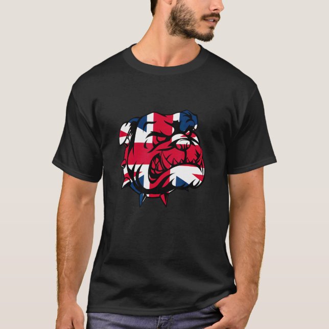 T-shirt Drapeau Union Jack du Bulldog Britannique (Devant)