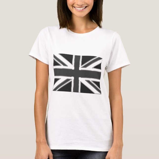 T-shirt Drapeau Union Jack du Royaume-Uni - Chrome (Devant)