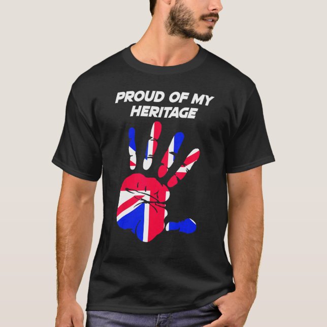 T-shirt Drapeau Union Jack - Palme imprimée (Devant)