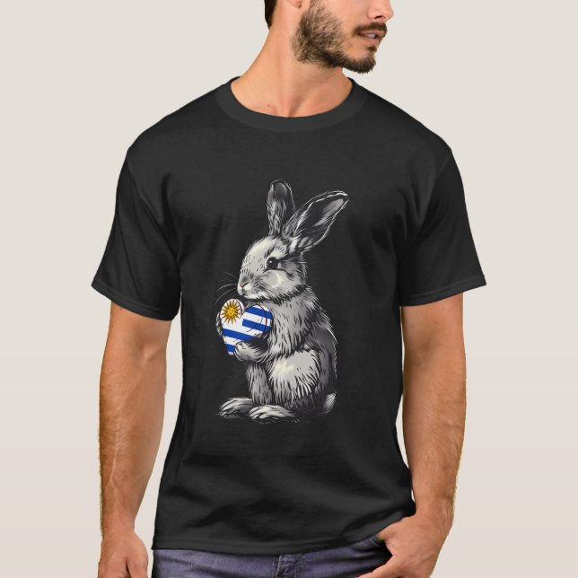T-shirt Drapeau Uruguay Lapin Cœur Fierté Uruguayenne Urug (Devant)