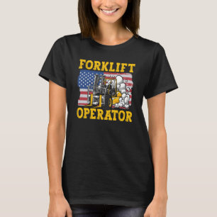 T-shirt Drapeau US de l'opérateur de chariot élévateur