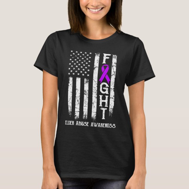 T-shirt Drapeau US du Guerrier des Abus des Aînés (Devant)