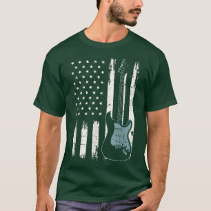 T-shirt Drapeau US Guitare électriqueGuitare 2994