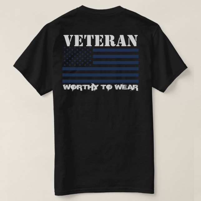 T-shirt Drapeau US MARINE BLUE - Vétéran - À Porter (Design dos)