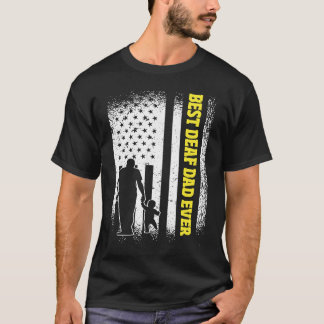 T-shirt Drapeau US meilleur père sourd