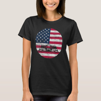 T-shirt Drapeau US Patriot Formula Racing Amateurs de voit