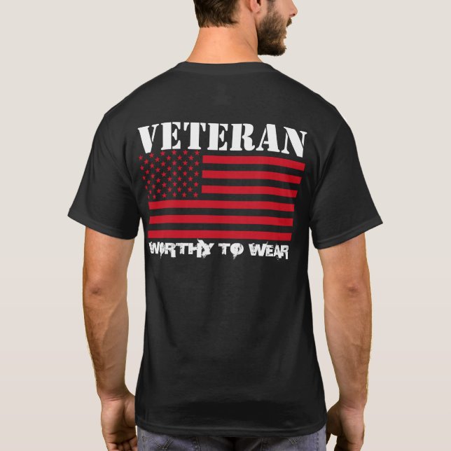 T-shirt Drapeau US USMC RED - Vétéran - À Porter (Dos)