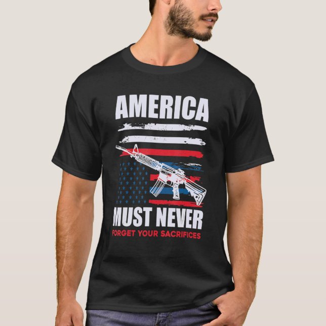 T-shirt Drapeau U'S Vétérinaire Rifle (Devant)