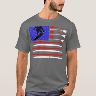 T-shirt Drapeau US Vintage Surfboard