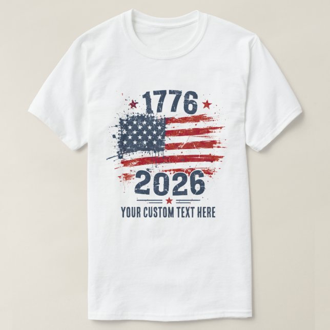 T-shirt Drapeau USA 1776 2026 Anniversaire (Design devant)