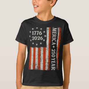 T-shirt Drapeau Usa 250 Ans Anniversaire 1776-2026 Liberté