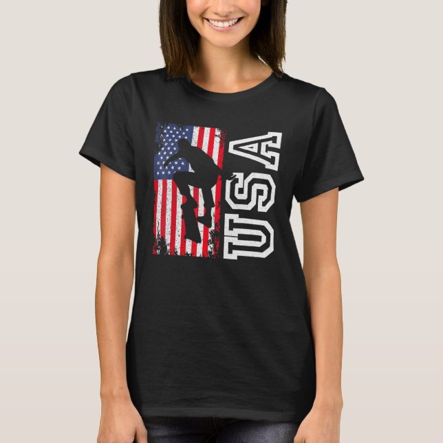 T-shirt Drapeau Usa 4 juillet patriotique Ameri (Devant)