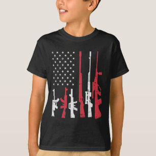 T-shirt Drapeau Usa Armes Drôle Fierté Américaine 4 Juille