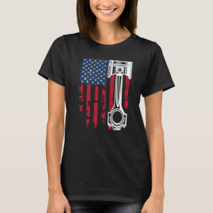 T-shirt Drapeau USA Auto Réparateur Mécanicien Automobile