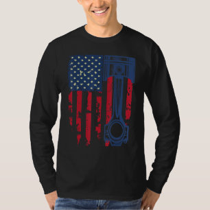 T-shirt Drapeau USA Auto Réparateur Mécanicien Automobile