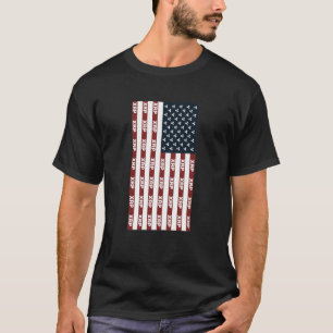 T-shirt Drapeau Usa Avec Crypto À Chaîne De Blocage Num