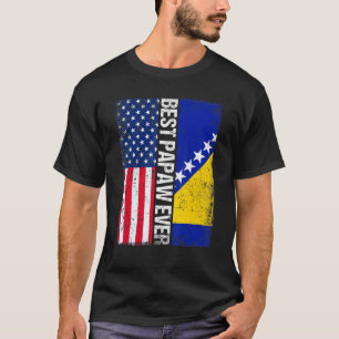 T-shirt Drapeau Usa & Bosnie-Herzégovine Drapeau Best Papa