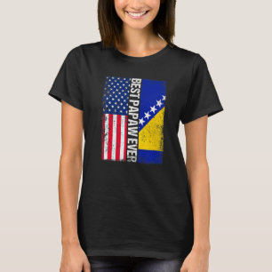 T-shirt Drapeau Usa & Bosnie-Herzégovine Drapeau Best Papa