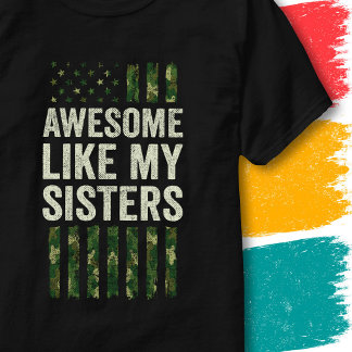 T-shirt Drapeau USA Camouflage Militaire Génial Comme Mes