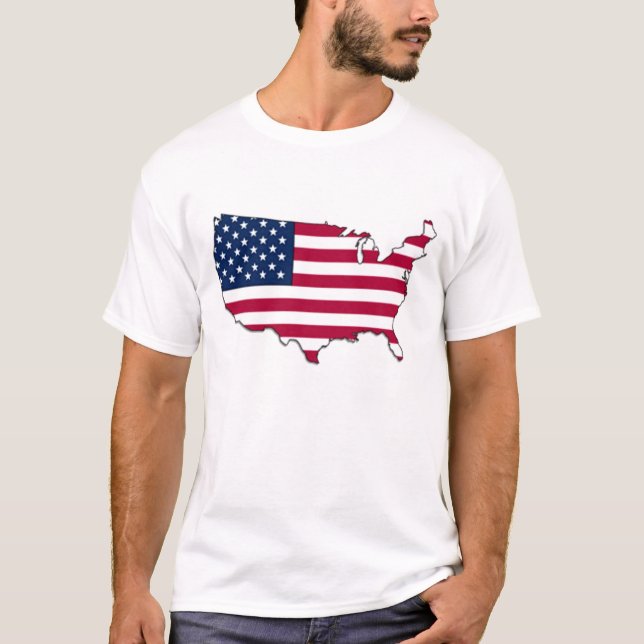 T-shirt Drapeau USA - Chemise (Devant)