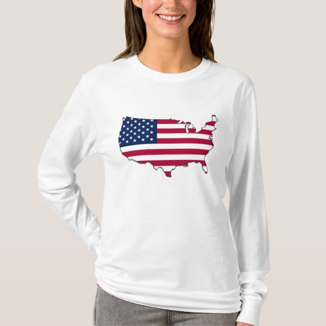 T-shirt Drapeau USA - Chemise (Devant)