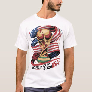 T-Shirt Drapeau USA Coupe du Monde 2026, Tee FIFA