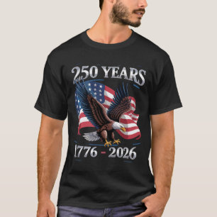 T-shirt Drapeau USA de l'aigle du 4 juillet 250 ans 1776 2